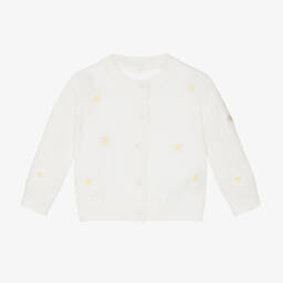 Stella McCartney Kids-Girls Ivory Cotton Daisy Cardigan | Childrensalon Outlet