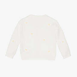 Stella McCartney Kids-Girls Ivory Cotton Daisy Cardigan | Childrensalon Outlet