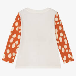Stella McCartney Kids-Кремовый хлопковый топ с оленятами | Childrensalon Outlet