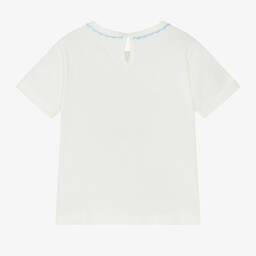 Stella McCartney Kids-Girls Ivory Cotton Flower T-Shirt | Childrensalon Outlet