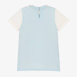 Stella McCartney Kids-Кремовое хлопковое платье с бахромой и попугаями | Childrensalon Outlet