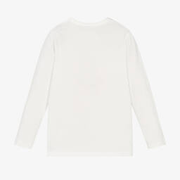 Stella McCartney Kids-Кремовый хлопковый топ с радугой и единорогом | Childrensalon Outlet