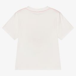 Stella McCartney Kids-Girls Ivory Cotton T-Shirt | Childrensalon Outlet