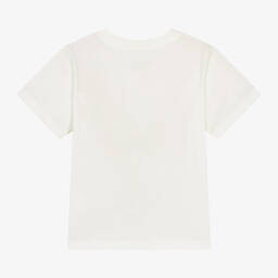 Stella McCartney Kids-Кремовая хлопковая футболка для девочек | Childrensalon Outlet