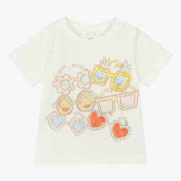Stella McCartney Kids-Girls Ivory Cotton T-Shirt | Childrensalon Outlet