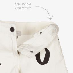 Stella McCartney Kids-شورت قطن دنيم لون عاجي للبنات | Childrensalon Outlet