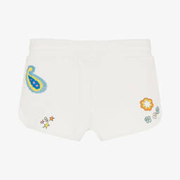 Stella McCartney Kids-Кремовые хлопковые шорты с вышивкой | Childrensalon Outlet