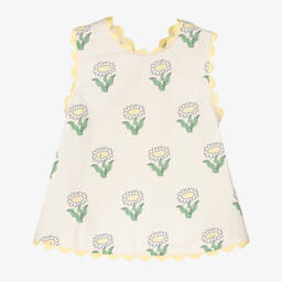 Stella McCartney Kids-بلوزة قطنية عاجية بنقشة زهور للبنات | Childrensalon Outlet