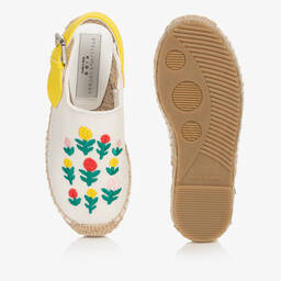 Stella McCartney Kids-Girls Ivory Floral Espadrilles | Childrensalon Outlet