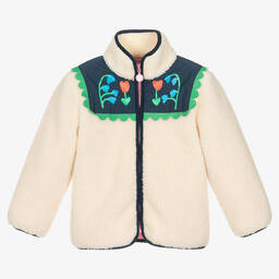 Stella McCartney Kids-Кремовая флисовая куртка с цветами | Childrensalon Outlet