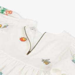 Stella McCartney Kids-Girls Ivory Flower Embellished Dress | Childrensalon Outlet