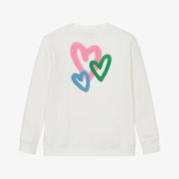 Stella McCartney Kids-Girls Ivory Heart Design Pullover | Childrensalon Outlet