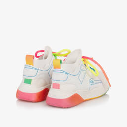 Stella McCartney Kids-Girls Ivory High-Tops with Rainbow Laces | Childrensalon Outlet