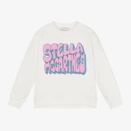 Stella McCartney Kids-سويتشيرت قطن لون عاجي للبنات | Childrensalon Outlet