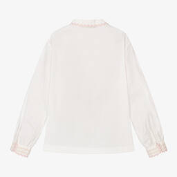 Stella McCartney Kids-بلوز قطن عضوي بوبلين لون عاجي للبنات | Childrensalon Outlet