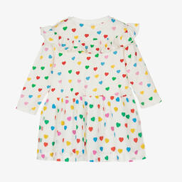 Stella McCartney Kids-Кремовое платье из органического хлопка с сердечками | Childrensalon Outlet