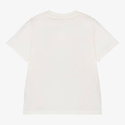 Stella McCartney Kids-Кремовая футболка из органического хлопка с попугаями | Childrensalon Outlet