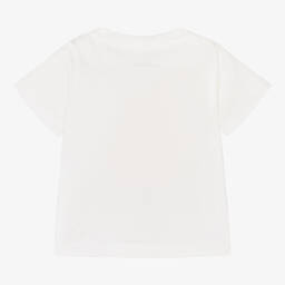 Stella McCartney Kids-Кремовая футболка из органического хлопка для девочек | Childrensalon Outlet