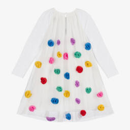 Stella McCartney Kids-Girls Ivory Pom-Pom Tulle Dress | Childrensalon Outlet