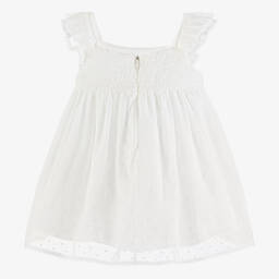 Stella McCartney Kids-Girls Ivory Shirred Cotton Voile Dress | Childrensalon Outlet
