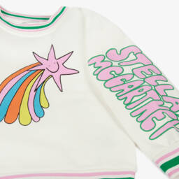 Stella McCartney Kids-Girls Ivory Starry Cotton Jumper | Childrensalon Outlet