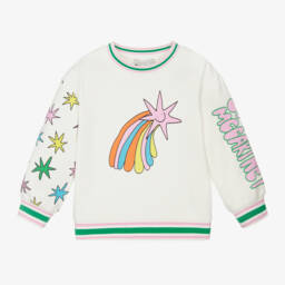 Stella McCartney Kids-Girls Ivory Starry Cotton Jumper | Childrensalon Outlet