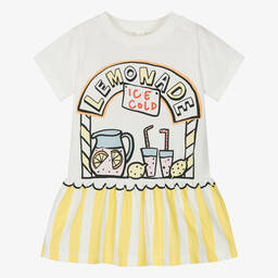 Stella McCartney Kids-Girls Ivory & Yellow Organic Cotton Dress | Childrensalon Outlet