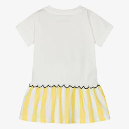 Stella McCartney Kids-Girls Ivory & Yellow Organic Cotton Dress | Childrensalon Outlet