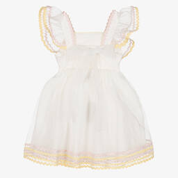 Stella McCartney Kids-Кремово-желтое платье из органзы | Childrensalon Outlet