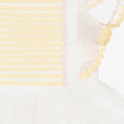 Stella McCartney Kids-Кремово-желтое платье из органзы | Childrensalon Outlet