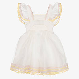 Stella McCartney Kids-Кремово-желтое платье из органзы | Childrensalon Outlet
