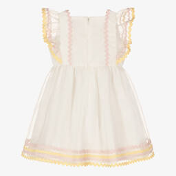 Stella McCartney Kids-Кремово-желтое платье из органзы | Childrensalon Outlet