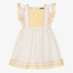 Stella McCartney Kids-Кремово-желтое платье из органзы | Childrensalon Outlet