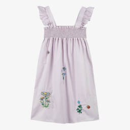 Stella McCartney Kids-Girls Lavender Cotton Floral Dress | Childrensalon Outlet