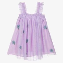 Stella McCartney Kids-Girls Lavender Floral Tulle Gown | Childrensalon Outlet