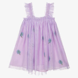 Stella McCartney Kids-Girls Lavender Floral Tulle Gown | Childrensalon Outlet