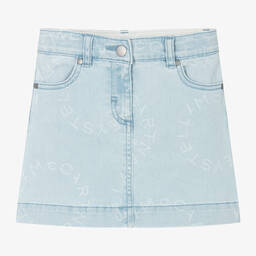 Stella McCartney Kids-Girls Light Blue Denim Skirt | Childrensalon Outlet
