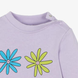 Stella McCartney Kids-سويتشيرت بطبعة ورود قطن عضوي لون بنفسجي للبنات | Childrensalon Outlet