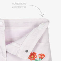 Stella McCartney Kids-Джинсовые шорты с цветочным узором для девочек в сиреневом цвете | Childrensalon Outlet