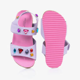 Stella McCartney Kids-Girls Lilac Jewel-Embellished Sandals | Childrensalon Outlet