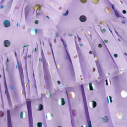 Stella McCartney Kids-Girls Lilac Polka Dot Tulle Frock | Childrensalon Outlet