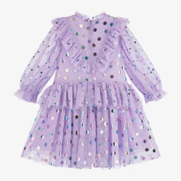 Stella McCartney Kids-Girls Lilac Polka Dot Tulle Frock | Childrensalon Outlet