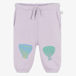 Stella McCartney Kids-Сиреневые хлопковые джоггеры с ракушками | Childrensalon Outlet