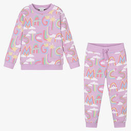 Stella McCartney Kids-بدلة رياضية قطن لون بنفسجي ليلكي للبنات | Childrensalon Outlet