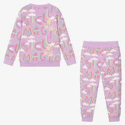 Stella McCartney Kids-بدلة رياضية قطن لون بنفسجي ليلكي للبنات | Childrensalon Outlet