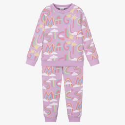 Stella McCartney Kids-بدلة رياضية قطن لون بنفسجي ليلكي للبنات | Childrensalon Outlet