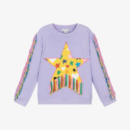 Stella McCartney Kids-Girls Lilac Starry Cotton Pullover | Childrensalon Outlet