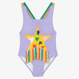 Stella McCartney Kids-Girls Lilac Starry Swimwear (UPF50+) | Childrensalon Outlet