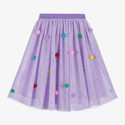Stella McCartney Kids-Girls Lilac Tulle Pom-Pom Skirt | Childrensalon Outlet