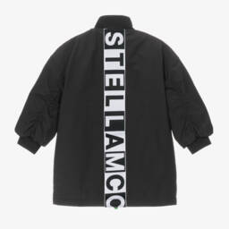 Stella McCartney Kids-Girls Matte Black Quilted Coat | Childrensalon Outlet